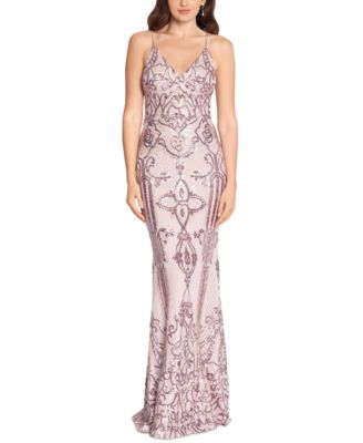 Betsy ☀ Adam Sequin V-Back Gown ...